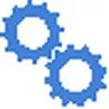 Blue Gears Loading GIF, free CC0