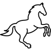 Rearing Horse Line Art Icon, free CC0