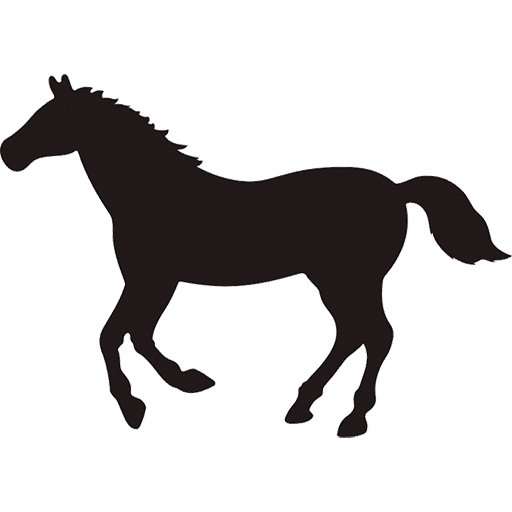 Black and White Horse Icon, free CC0