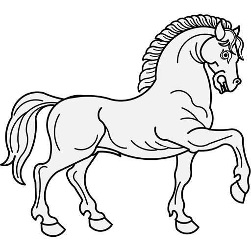 Heraldic Horse Passant Icon, free CC0