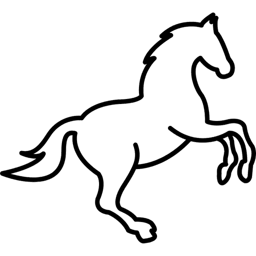 Rearing Horse Line Art Icon, free CC0