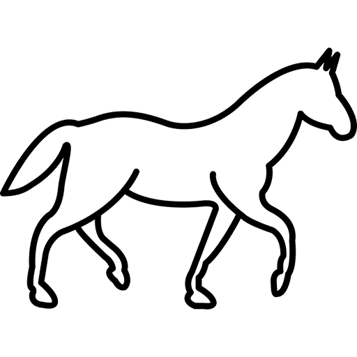 Walking Horse Line Art Icon, free CC0
